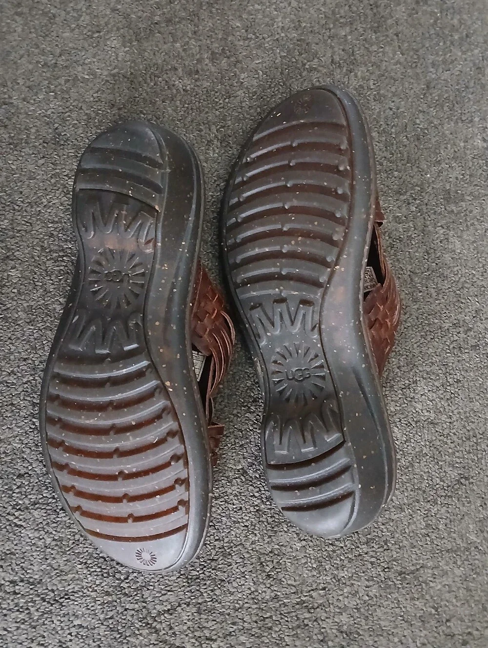 UGG Sandal Womens 8 Brown Keala Weaved Open Toe Slip On Casual Leather 1006539